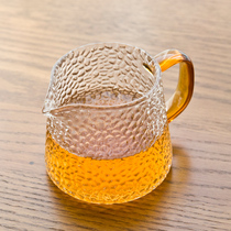 日式锤纹公道杯耐热加厚玻璃分茶器茶海功夫茶具配件套装