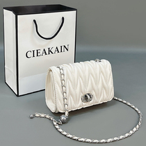 cieakain白色包包2021新款夏时尚女包设计感水钻链条小包MIU缪包