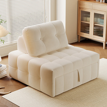 2024新款沙发床奶油风泡芙两用多功能小户型布艺客厅折叠伸缩单人
