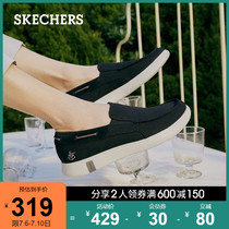 Skechers斯凯奇男士布鞋夏季薄款透气帆布鞋一脚蹬软底休闲鞋子