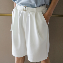 CHICERRO西西里男装竖条纹休闲短裤男夏季白色宽松薄款痞帅裤子潮