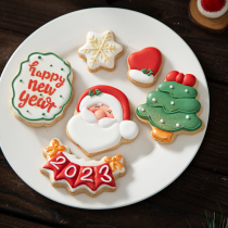 网红新款圣诞糖霜饼干模具雪花老人2023新年祝福框磨具手工切模