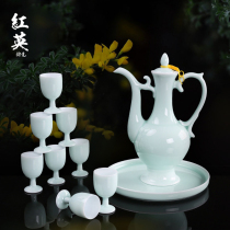 景德镇陶瓷酒壶瓷器酒具套装家用中式宫廷古代仿古创意高脚白酒杯