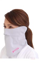 日本代购WHITE UV护颈 防晒面罩防晒口罩凉爽透气99%抵挡紫外线全