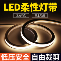 LED软硅胶灯带条12V低压防水灯带嵌入式弯曲线形灯槽24V软胶灯带