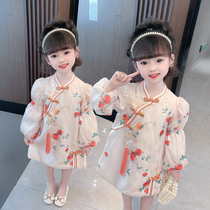春装旗袍女童裙子女宝宝连衣裙长袖1-2岁3-4-5小童公主裙洋气新年