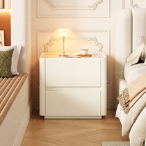全实木奶油风床头柜简约现代2024新款小型轻奢高级感卧室收纳柜子