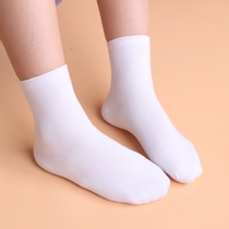 男童白色袜子无骨女童春夏袜子纯棉儿童中筒运动袜小学生短袜黑色