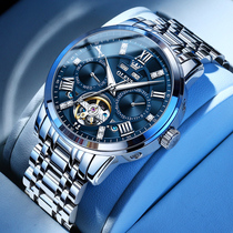 新款瑞士品牌名表男士手表男钢带多功能商务镂空全自动机械表腕表