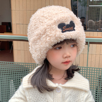 儿童帽子女冬季韩版百搭毛绒保暖加厚宝宝中小童冬天针织毛线帽女