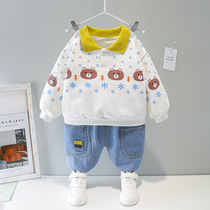 新款5五6六7七8八9个月女宝宝秋套装0-1-2-3岁男婴儿衣服小童冬季