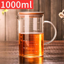 耐热玻璃量杯带盖加厚计量水杯带刻度厨房烘焙用杯子凉白开水杯子