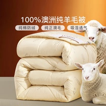富安娜羊毛被100%澳洲进口羊毛加厚保暖子母被芯双人床品秋冬天
