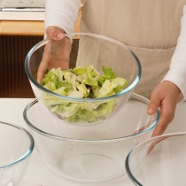 白屿 玻璃料理碗大容量和面盆揉面盆打蛋碗耐热烘焙碗加厚沙拉碗