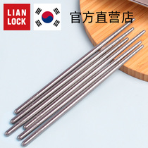 联扣儿童不锈钢筷子学生餐具空心圆形防滑便携304不锈钢筷子卡通