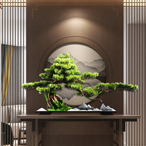 创意仿真迎客松盆景摆件 禅意客厅中式玄关酒店景观造景软装饰品