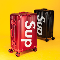 定制logo全铝镁合金红色女行李箱24寸男旅行箱sup拉杆箱20登机箱
