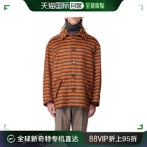 香港直邮Marni 玛尼 男士 条纹单排扣短大衣 TUMU0090UWUTW997
