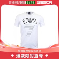 香港直发Armani阿玛尼T恤男士白色圆领短袖字母logo图案设计