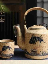 揸壶玻璃瓦罐凉茶壶大容量凉茶壶量木盖网红放凉白开水壶大型号。