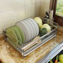 304不锈钢单层碗碟沥水置物架台面收纳 厨房餐具用品晾放碗碟架子