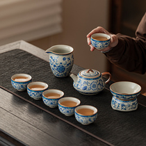 高端青花瓷汝窑茶具套装家用中式轻奢高档泡茶壶茶杯2024新款礼盒