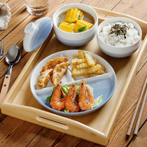日式分格减脂餐盘一人食餐具套装家用早餐盘分隔盘月子分餐盘组合