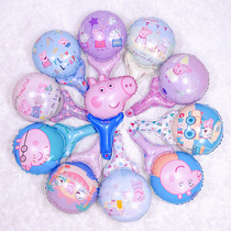 小猪佩奇铝膜气球手拍儿童卡通宝宝周岁生日布置手持派对装饰摆摊