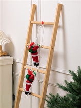 圣诞节装饰品爬梯子圣诞老人橱窗商场店铺卧室挂件小孩礼物礼品