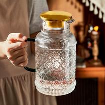 复古冷水壶玻璃耐高温家用凉水壶大容量凉白开水杯套装夏天泡茶壶