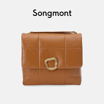 songmont崧大号巧克力包系列设计师新款头层牛皮单肩链条小方包