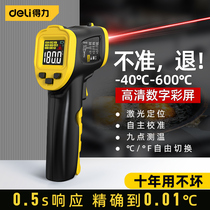 得力红外线测温仪高精度水温度计烘焙厨房油温枪商用测温枪工业用