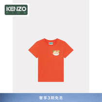 KENZO 24春夏新品 儿童休闲时尚花朵图案字母LOGO短袖T恤