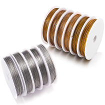 0.3mm-0.8mm金色钢丝线材串珠引线 牵引线 手工定型DIY饰品配件