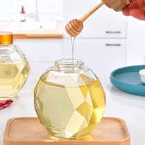 蜂蜜瓶蜂蜜专用瓶密封罐玻璃蜂蜜罐六棱创意玻璃瓶子蜂蜜棒分装瓶