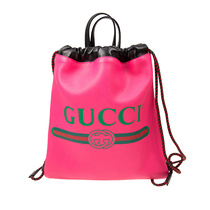 GUCCI/古驰 2020春夏女包粉红色经典logo运动背包双肩包