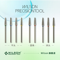 WILSON惠而顺4.0mm长刃锥形电镀金刚石 俄式前置磨头美甲工具热卖