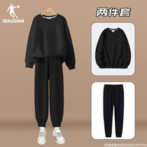 中国乔丹运动服套装女装正品春季宽松休闲运动跑步卫衣妈妈外套