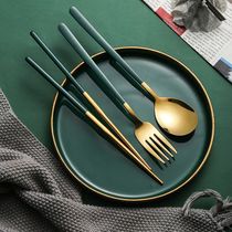 筷子勺子一套不锈钢套装叉子件套学生上班族食堂便携餐具盒