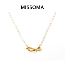 Missoma熔岩珍珠绳结项链小众高级感纯银米粒珍珠ins颈链毛衣链女