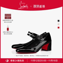 CL/路铂廷 MISS JANE 55女鞋粗跟玛丽珍鞋高跟鞋红底鞋