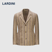 LARDINI意大利进口亚麻条纹西服设计师系列男士商务休闲西装外套