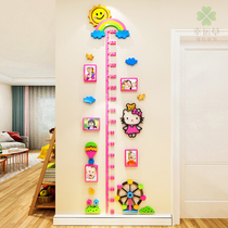 儿童身高贴可移除不伤墙3d立体凯蒂猫测量身高尺卧室客厅装饰墙贴