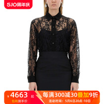 Moschino新款女士女装时尚休闲蕾丝衬衫打底上衣黑色SS24