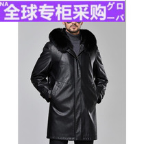 日本新款2022冬季新款真皮皮衣男士派克服皮毛一体外套皮草加厚大