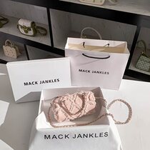 香港Mack Jankles真皮小众菱格链条枕头包包女夏季2024新款斜挎包