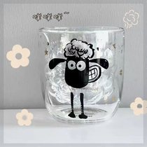 小羊肖恩杯子COSTA女可爱少女牛奶玻璃杯耐高温双层小绵羊ins