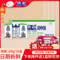欧亚云南高原全脂纯牛奶整箱24盒20盒200g新鲜早餐奶儿童成长牛奶