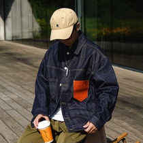 香港经典丹宁酵素水洗潮牌牛仔外套男士秋季宽松美式复古工装夹克