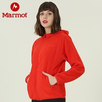 Marmot土拨鼠秋季新款户外柔软保暖女休闲摇粒绒开衫抓绒衣88912